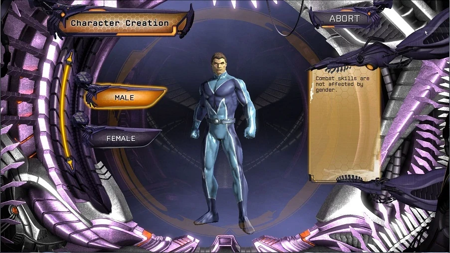 The first screen of Character Creation.