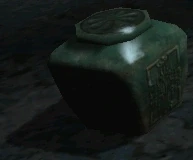 A relic is found after its container has been destroyed.