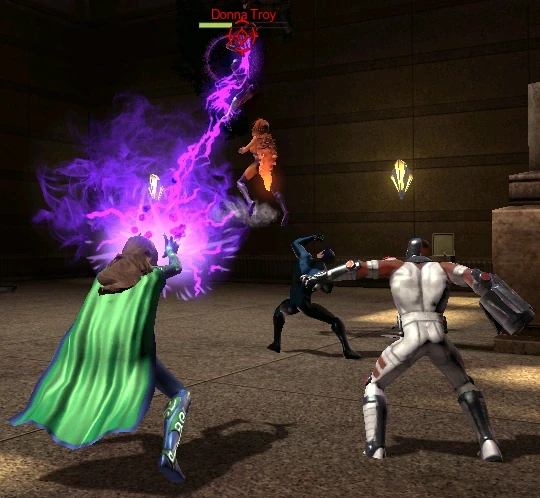 The Titans battle the possessed Donna Troy