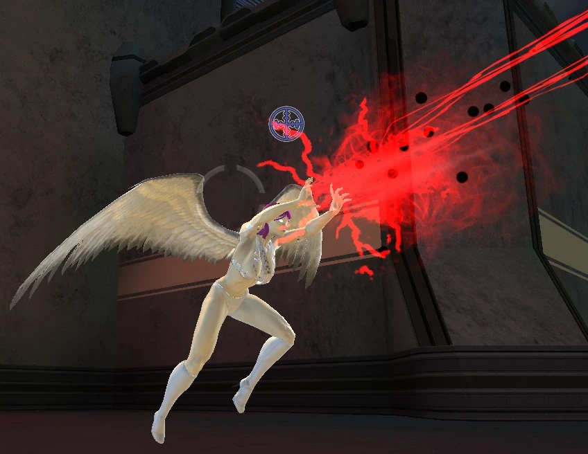 A player using , a block breaking attack.
