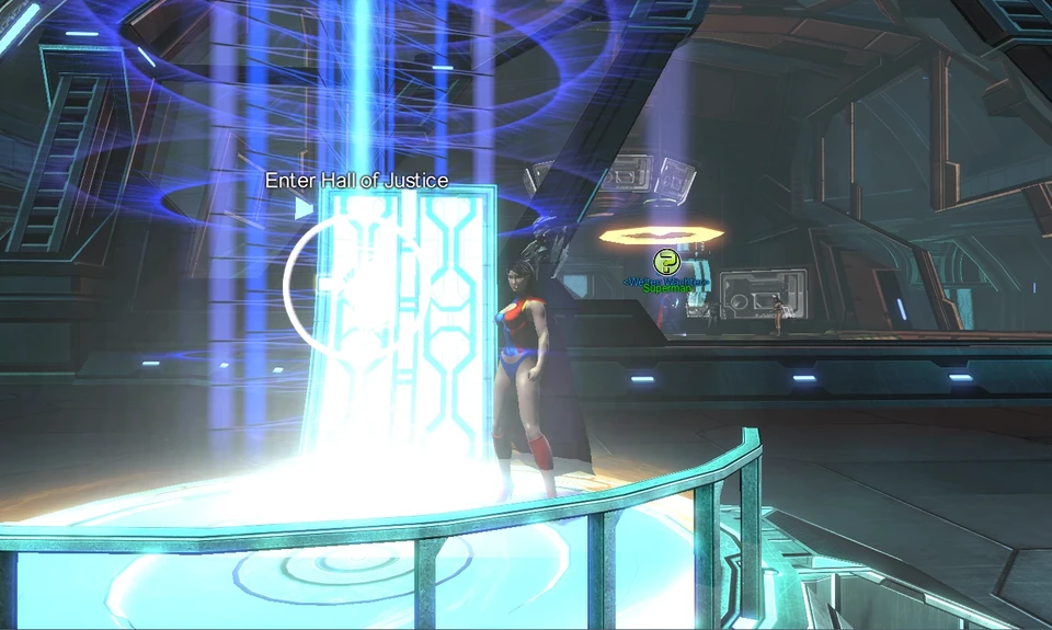 Entering the Hall of Justice, prior to the change to House of Legends.