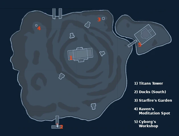 Map - Points of Interest (Titans Island)