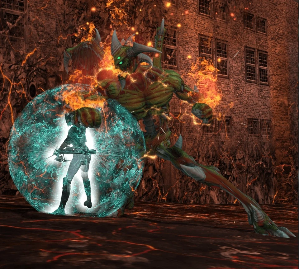 Green-Eyed Horror attacking