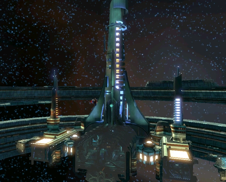 A closer look of the satellite's main body.