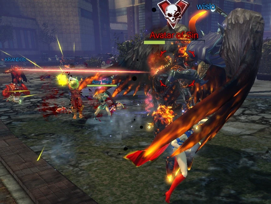 Players engaging the dreaded Avatar in battle