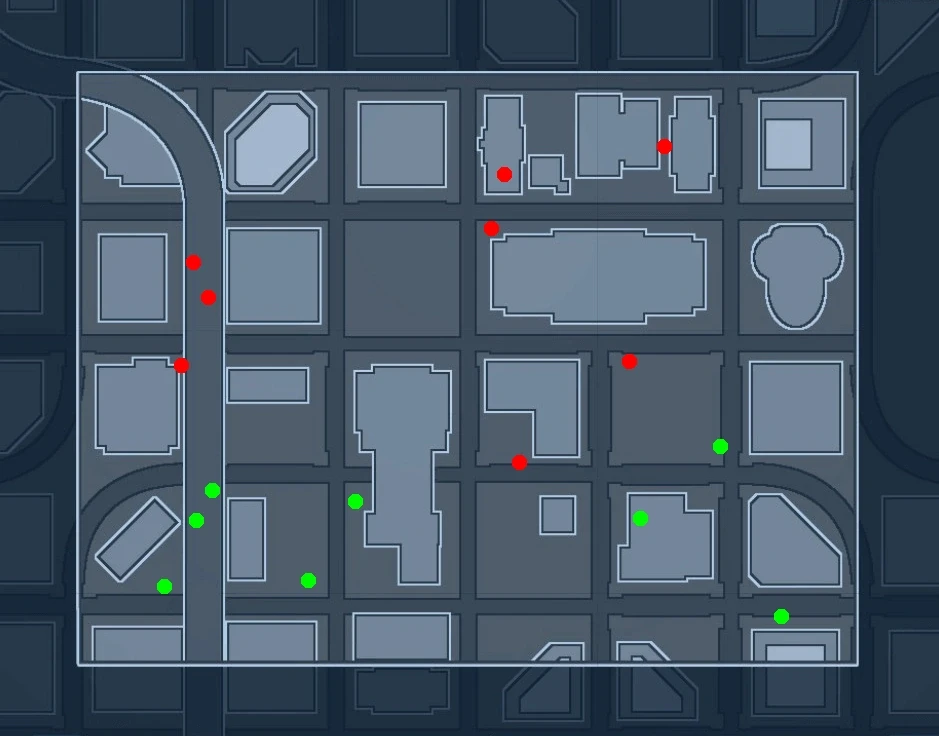 Possible spawn locations for STAR Labs Turrets and LexCorp Turrets