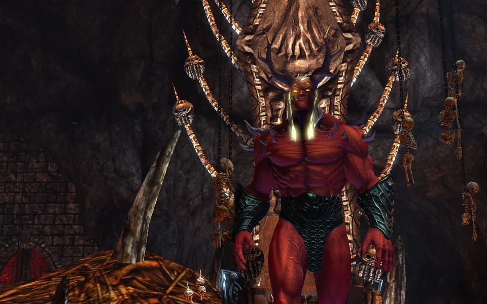 Trigon at his throne (Unholy Matrimony)