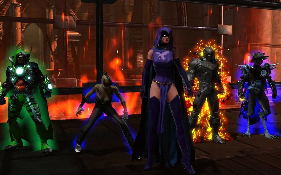 Raven with Player Group - Villains