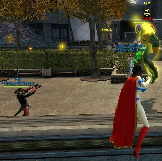 Seveal players facing the towering fearmonger.