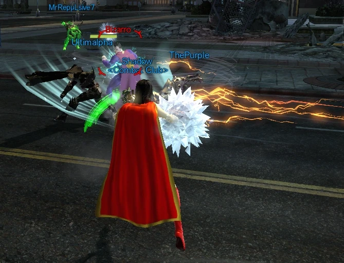 A group of players attempting to defeat the warped clone.