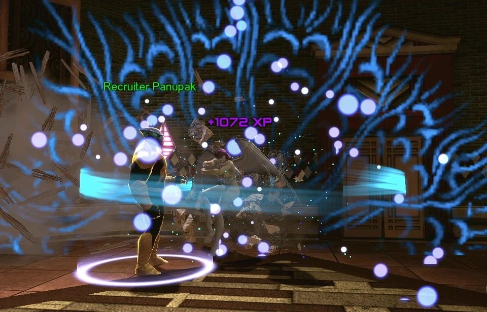 A player gaining a level.