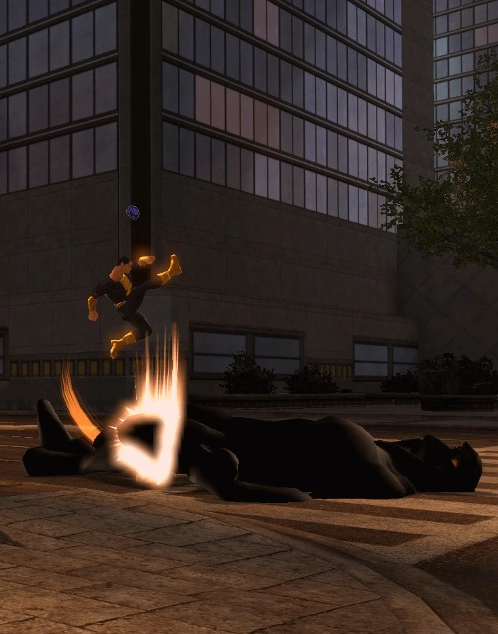 Black Adam fighting a Shadow Demon Archon