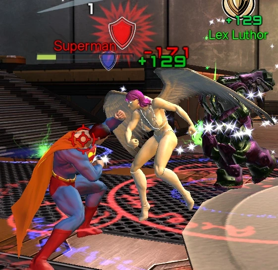 An opponent blocks an interrupting attack.